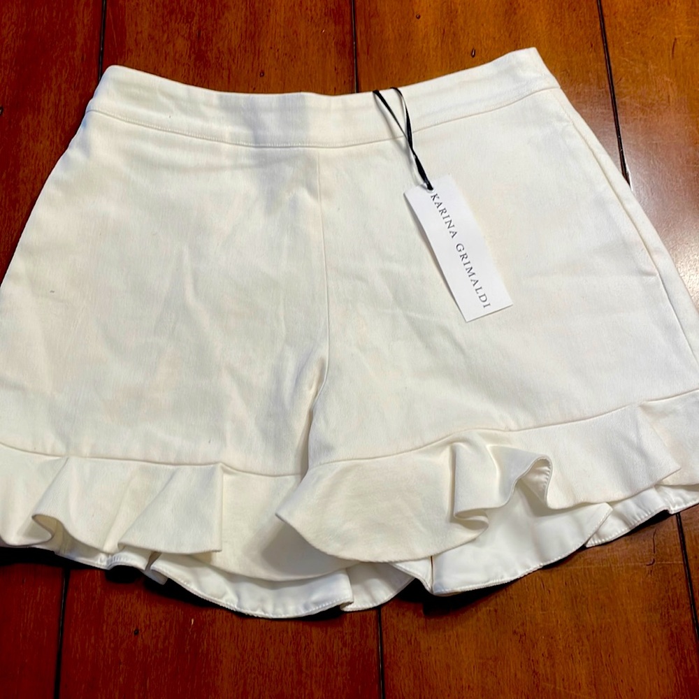 White Ruffle Shorts